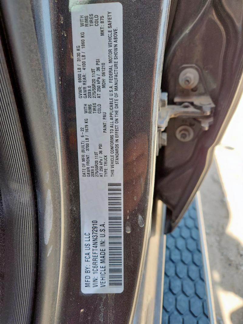 2022 RAM 1500 BIG H 1C6RREFT4NN372910
