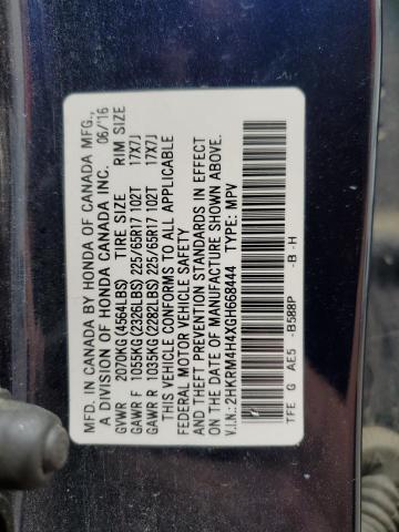 2016 HONDA CR-V SE 2HKRM4H4XGH668444