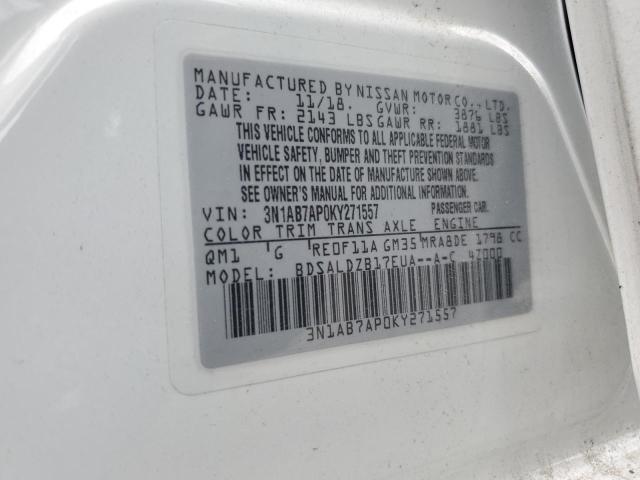 2019 NISSAN SENTRA S 3N1AB7AP0KY271557