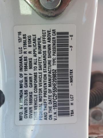 2017 HONDA CIVIC LX 19XFC2F55HE209852