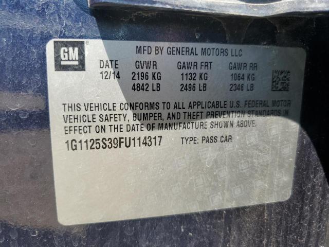 2015 CHEVROLET IMPALA LT 1G1125S39FU114317