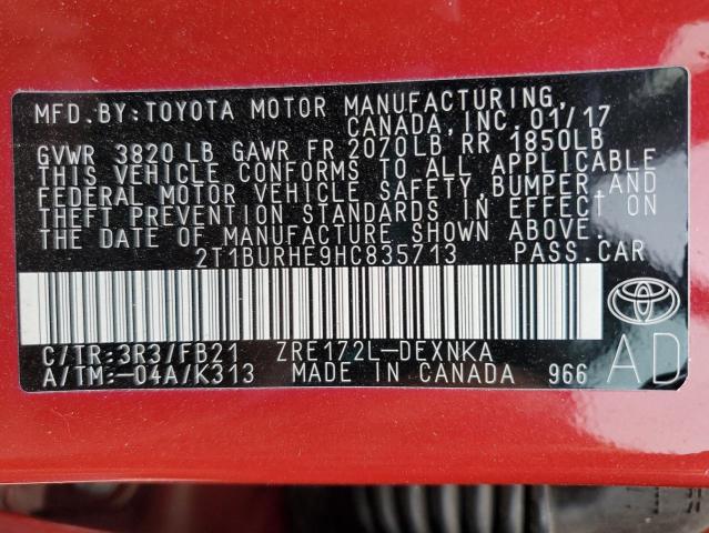 2017 TOYOTA COROLLA L - 2T1BURHE9HC835713