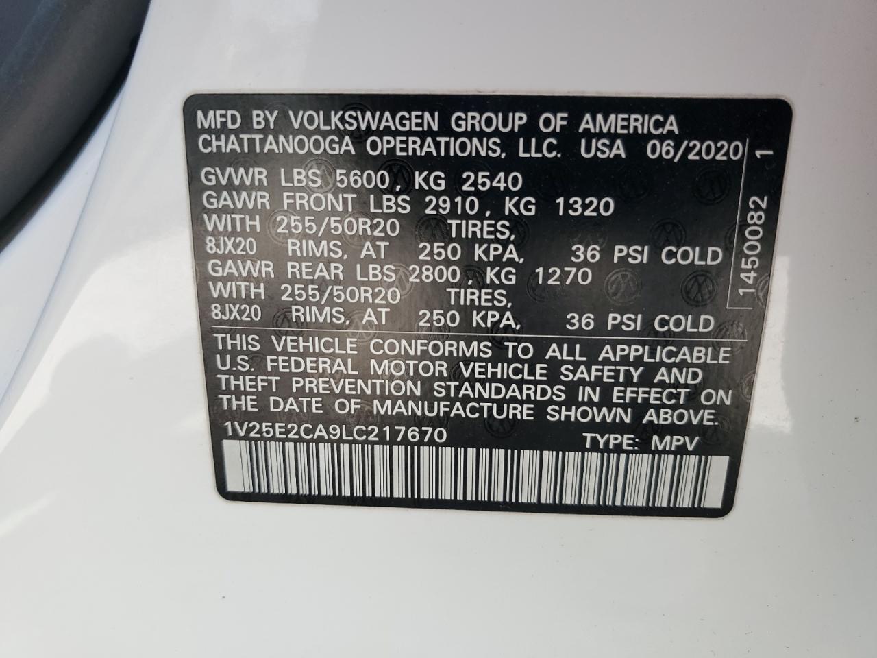 Volkswagen Atlas cros 2020