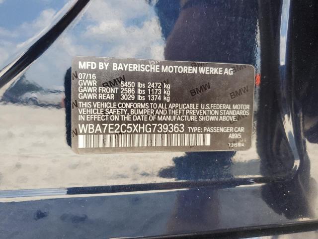 2017 BMW 740 I WBA7E2C5XHG739363