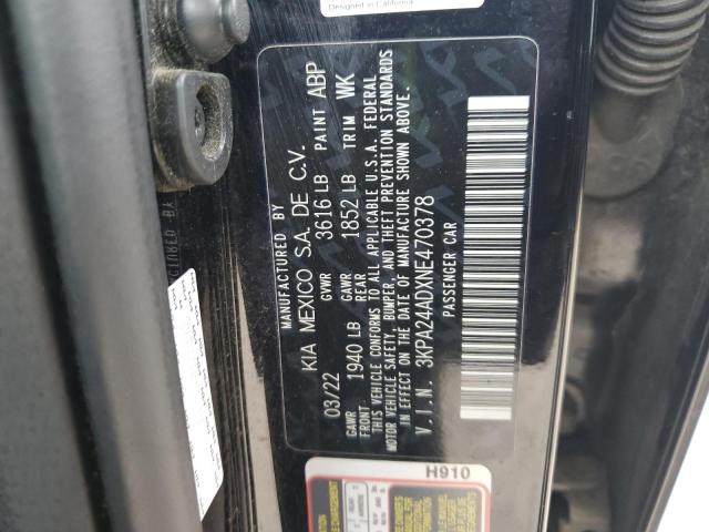 2022 KIA RIO LX 3KPA24ADXNE470378