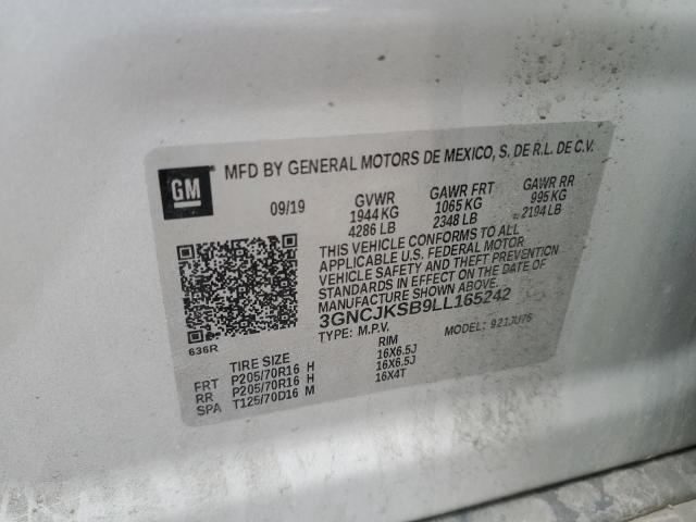 2020 CHEVROLET TRAX LS 3GNCJKSB9LL165242
