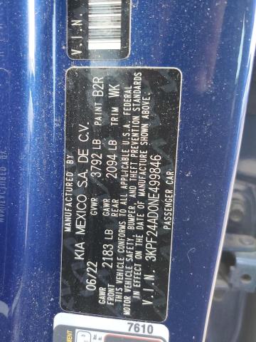 2022 KIA FORTE FE - 3KPF24AD0NE499846