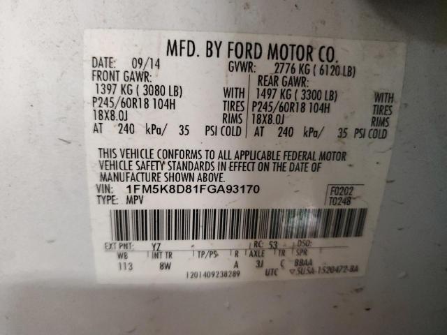 2015 FORD EXPLORER X - 1FM5K8D81FGA93170