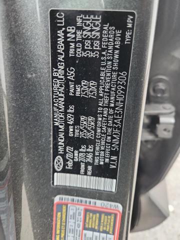 2022 HYUNDAI TUCSON SEL 5NMJF3AE3NH099306