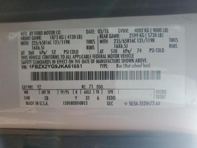 2018 FORD TRANSIT T- 1FBZX2YG9JKA61681