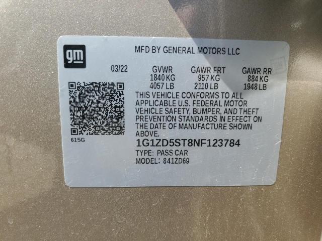 2022 CHEVROLET MALIBU LT - 1G1ZD5ST8NF123784