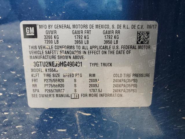 2017 GMC SIERRA K15 - 3GTU2NEJ9HG498491