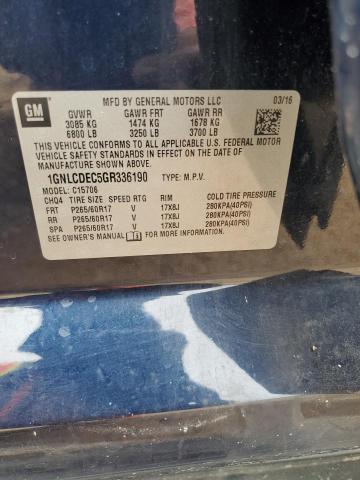 2016 CHEVROLET TAHOE POLI 1GNLCDEC5GR336190