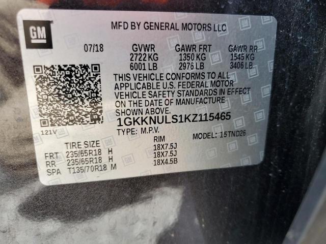 2019 GMC ACADIA SLT 1GKKNULS1KZ115465