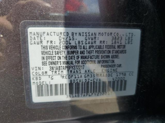 2015 NISSAN SENTRA S 3N1AB7AP6FY272217
