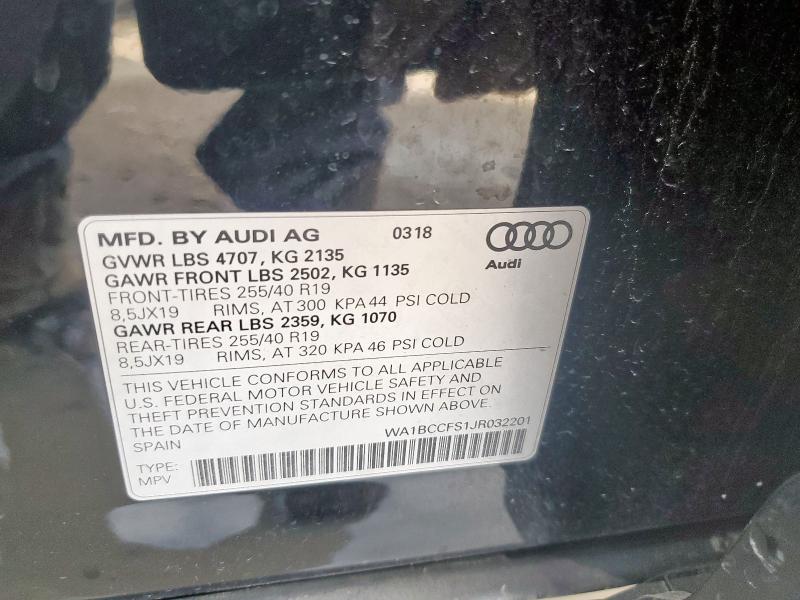 2018 AUDI Q3 PREMIUM WA1BCCFS1JR032201