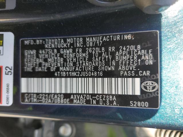 2018 TOYOTA CAMRY L - 4T1B11HK2JU504816