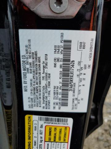 2020 FORD FUSION TIT 3FA6P0K9XLR175626