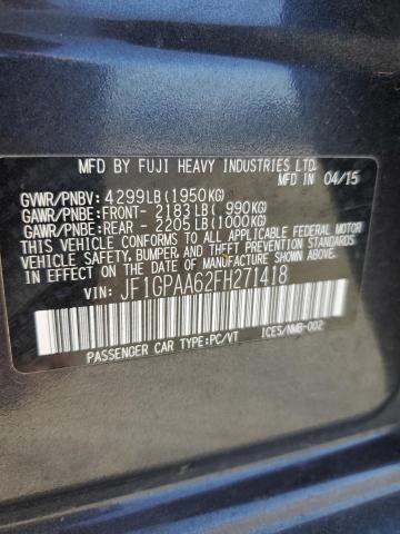 2015 SUBARU IMPREZA JF1GPAA62FH271418