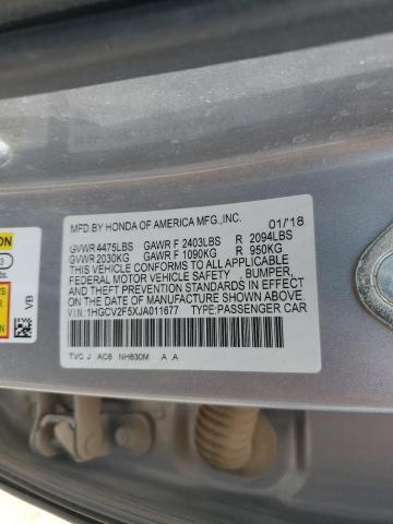 2018 HONDA ACCORD EXL 1HGCV2F5XJA011677
