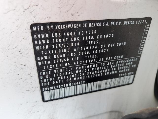 2022 VOLKSWAGEN TAOS SE #3316877076