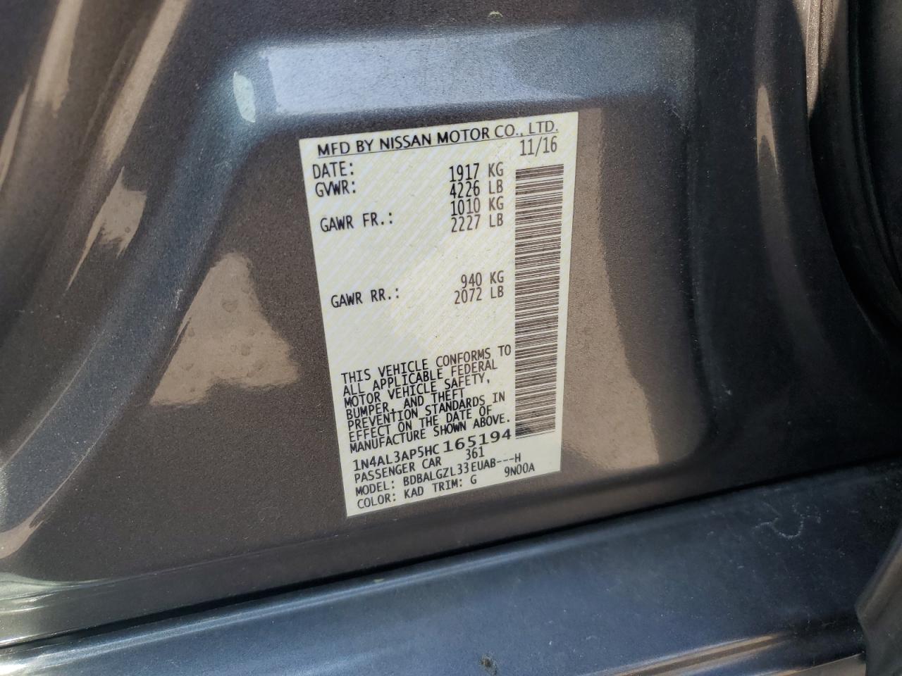 Nissan Altima 2.5 2017