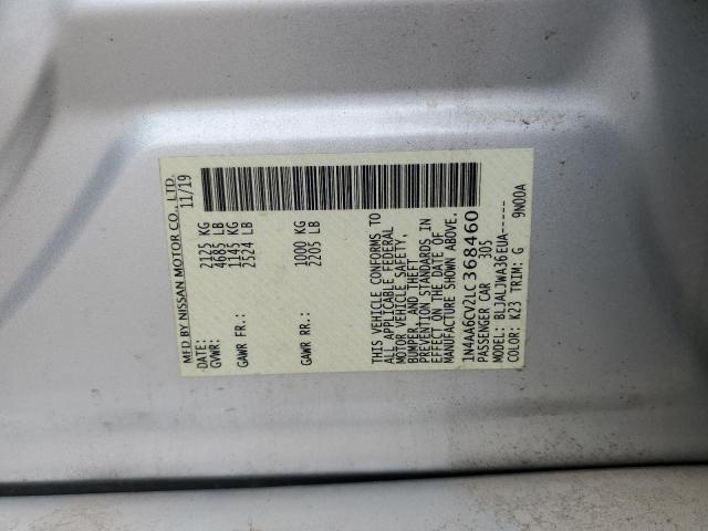 2020 NISSAN MAXIMA SV - 1N4AA6CV2LC368460