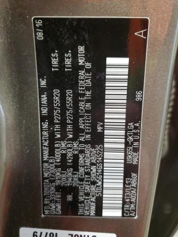 2016 TOYOTA SEQUOIA LI 5TDJW5G14GS145225