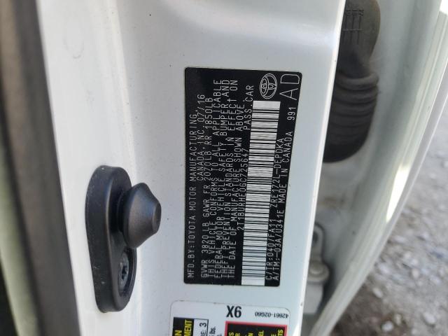 2016 TOYOTA COROLLA L - 2T1BURHE0GC725647