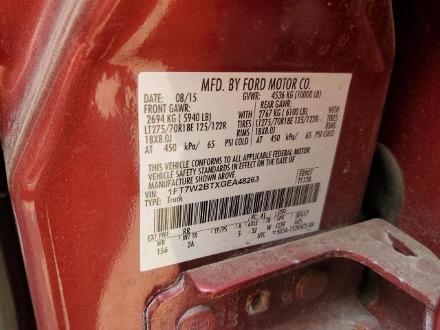 2016 FORD F250 SUPER - 1FT7W2BTXGEA48263