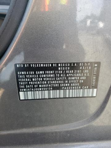 2016 VOLKSWAGEN JETTA S - 3VW267AJ0GM356136