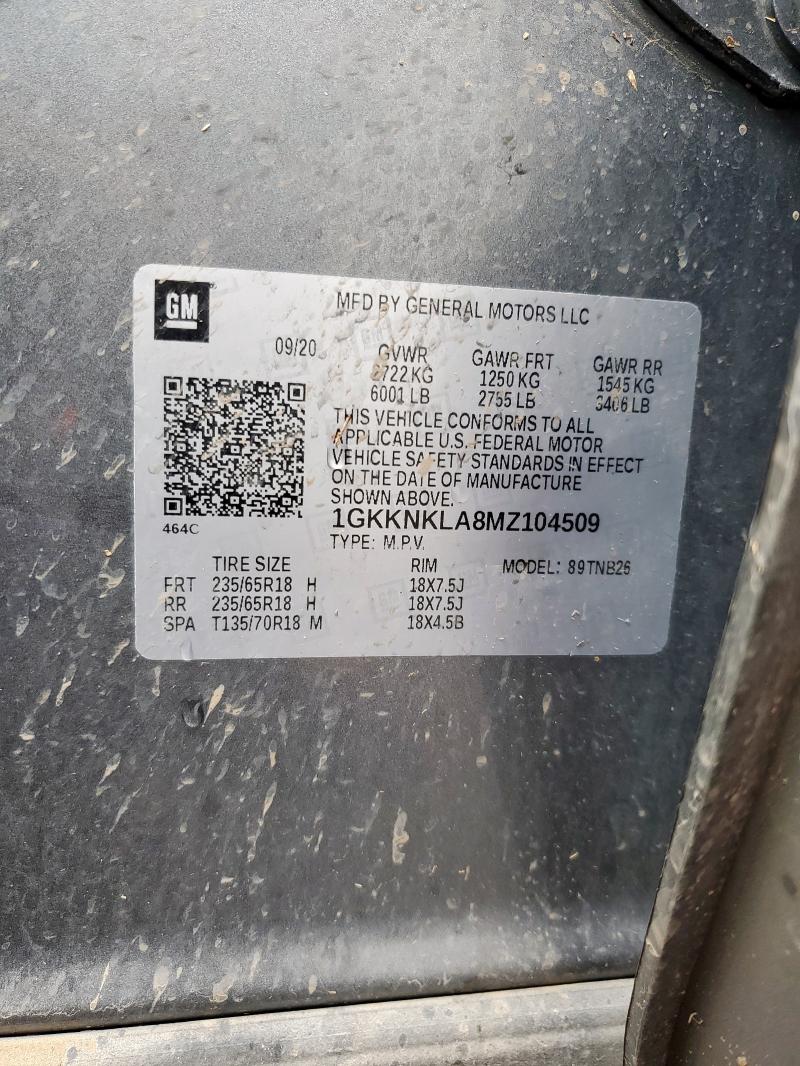2021 GMC ACADIA SLE 1GKKNKLA8MZ104509