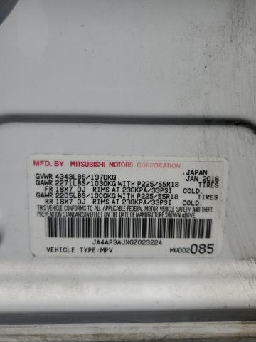 2016 MITSUBISHI OUTLANDER JA4AP3AUXGZ023224