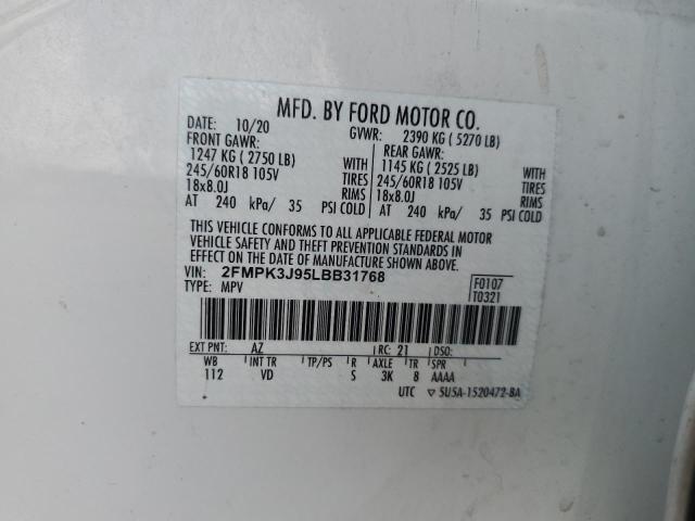 2020 FORD EDGE SEL 2FMPK3J95LBB31768