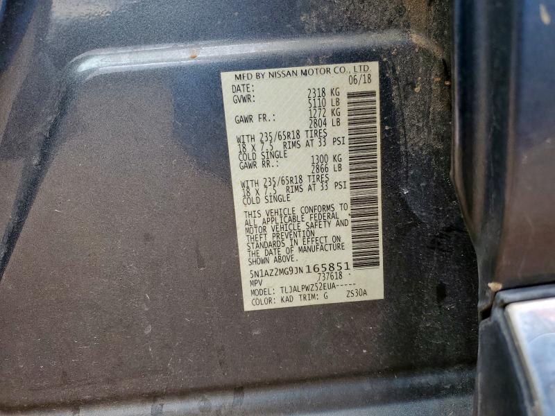 2018 NISSAN MURANO S 5N1AZ2MG9JN165851