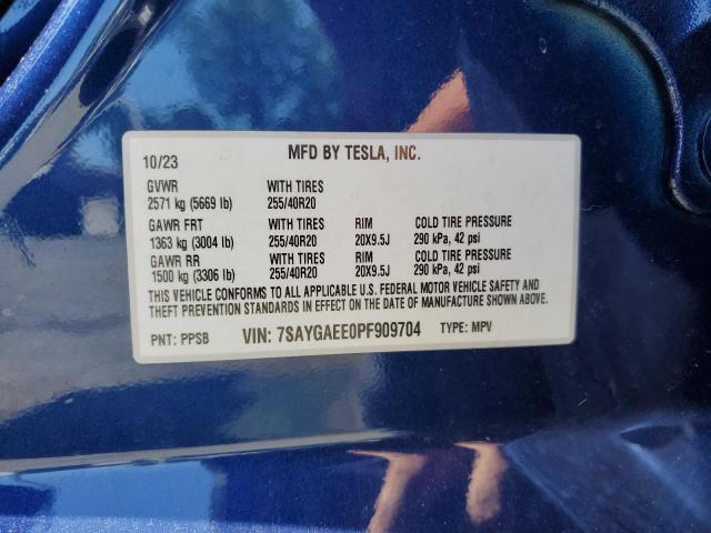 2023 TESLA MODEL Y 7SAYGAEE0PF909704