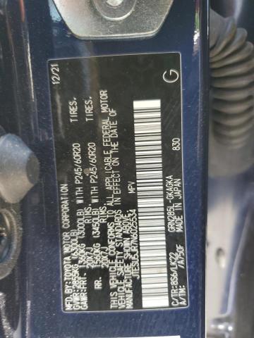 2022 TOYOTA 4RUNNER SR JTESU5JR7N6025534