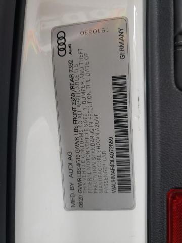 2020 AUDI A4 PREMIUM - WAUHMAF40LA072559