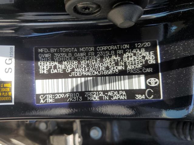 2021 TOYOTA COROLLA LE JTDEPMAE0MJ165873