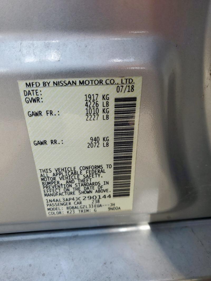 2018 NISSAN ALTIMA 2.5 - 1N4AL3AP4JC290144