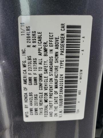 2017 ACURA TLX 19UUB1F3XHA005524