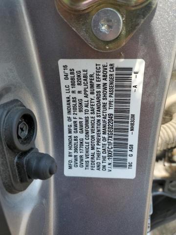 2016 HONDA CIVIC EXL - 19XFC1F7XGE022049