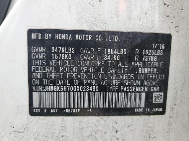 2016 HONDA FIT EX JHMGK5H70GX023480