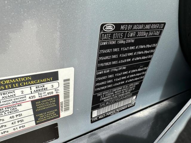 2016 LAND ROVER RANGE ROVE SALWZ2EF6GA546565