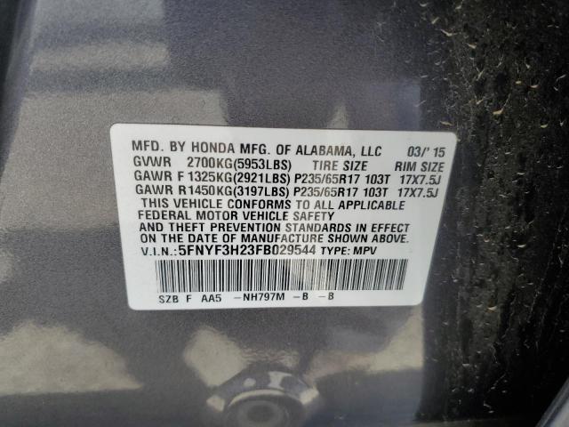 2015 HONDA PILOT LX 5FNYF3H23FB029544