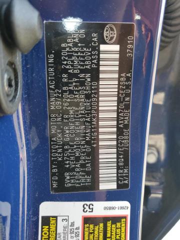 2023 TOYOTA CAMRY SE N - 4T1G11AK3PU092110