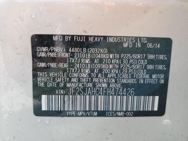 2015 SUBARU FORESTER 2 - JF2SJAHC4FH474426