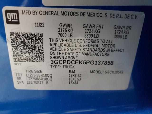 2023 CHEVROLET SILVERADO - 3GCPDCEK5PG137858