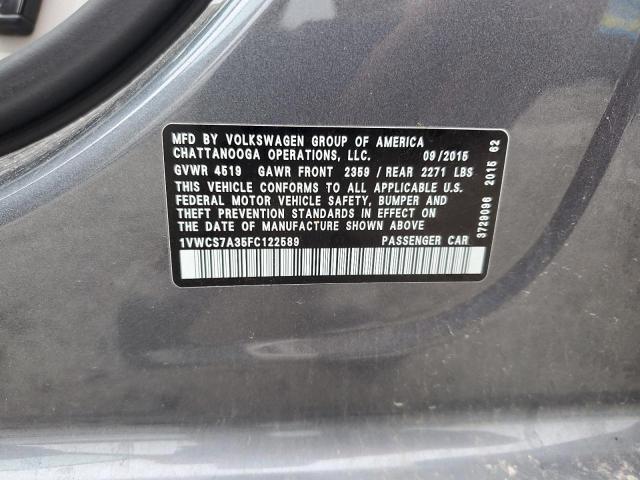 2015 VOLKSWAGEN PASSAT SEL 1VWCS7A35FC122589