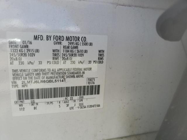 2016 LINCOLN MKX RESERV - 2LMTJ6LR6GBL51141